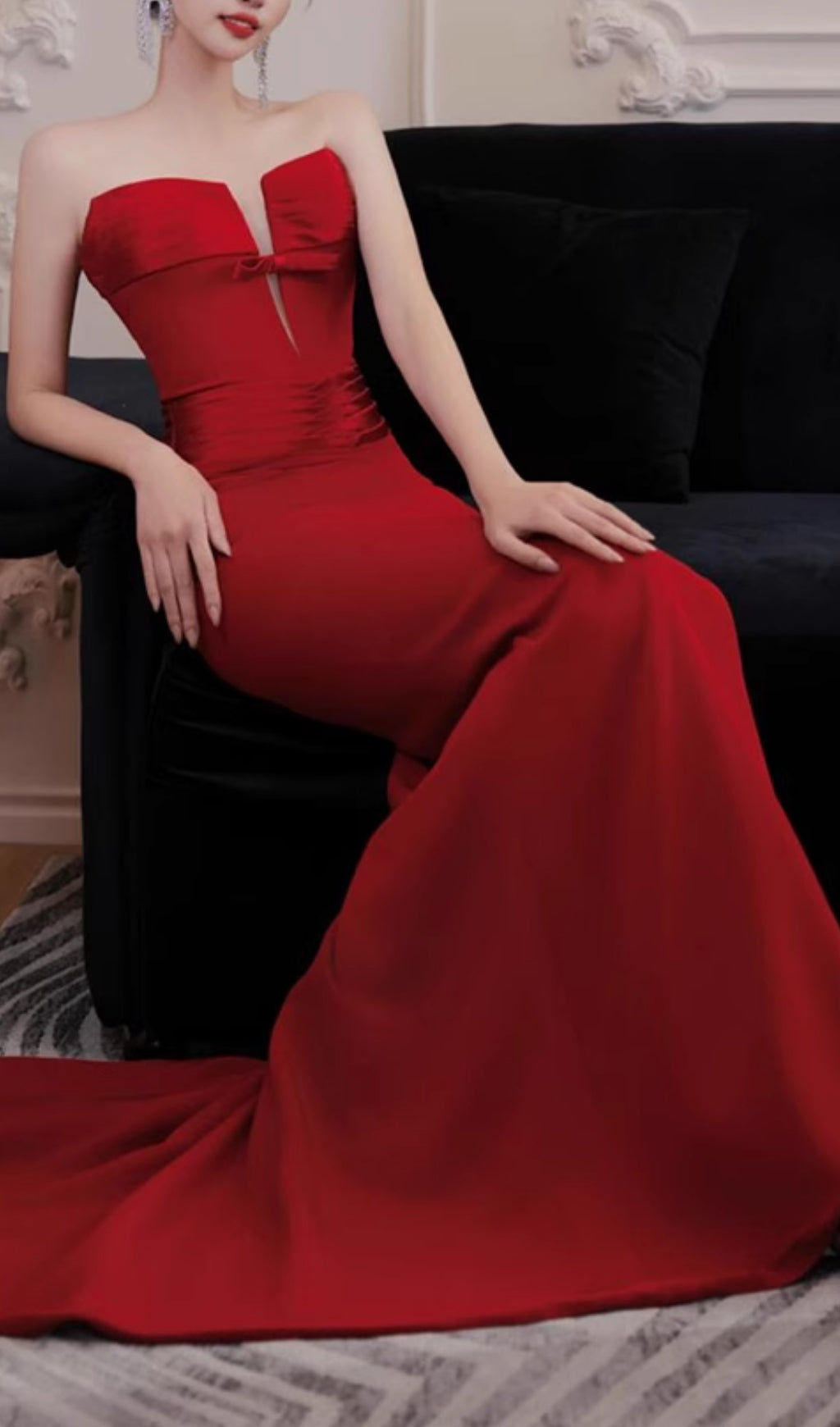 Edimeia Red Strapless Maxi Dress