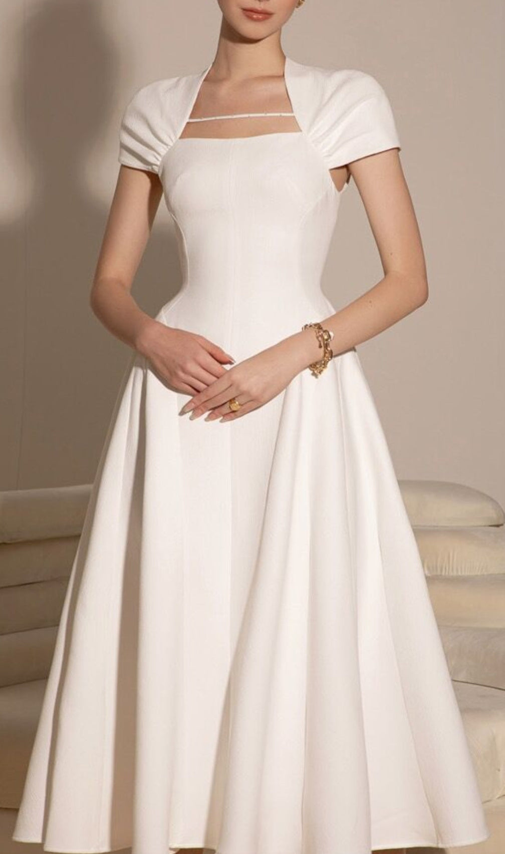 Alchemy White Midi Dress