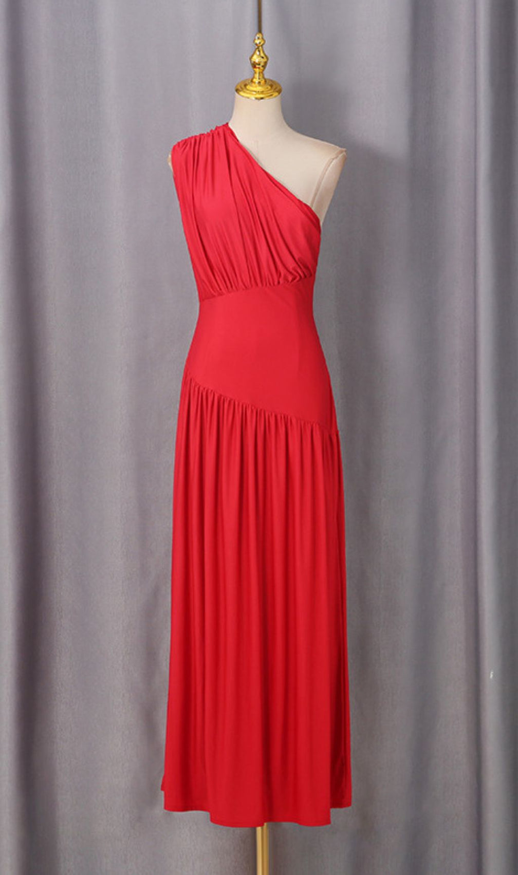 Jordon Red One-Shoulder Maxi Dress: Stunning Gala & Wedding Guest Gown