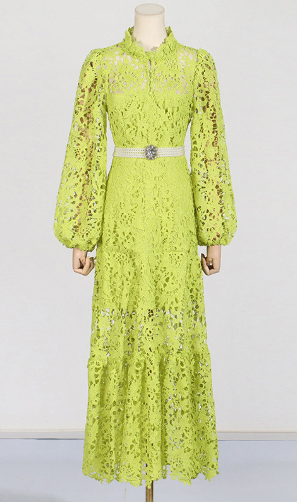 Tara Lace Embroidered Long Sleeve Midi Dress