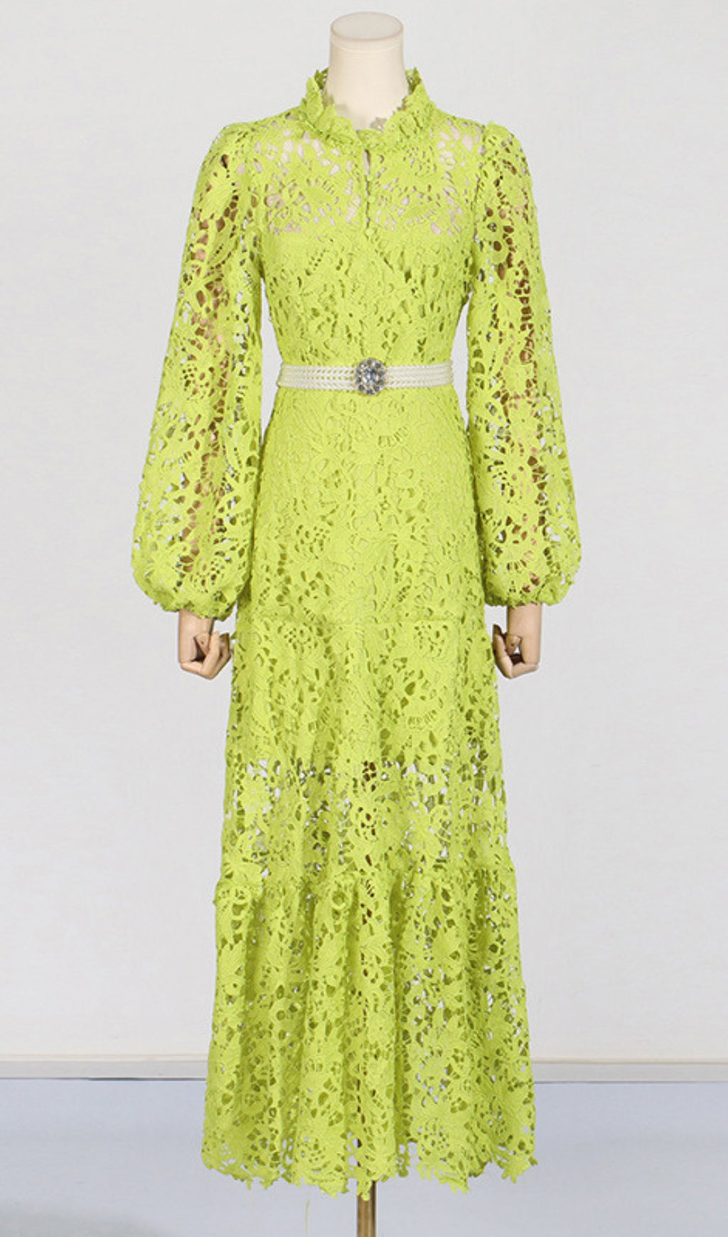 Tara Lace Embroidered Long Sleeve Midi Dress