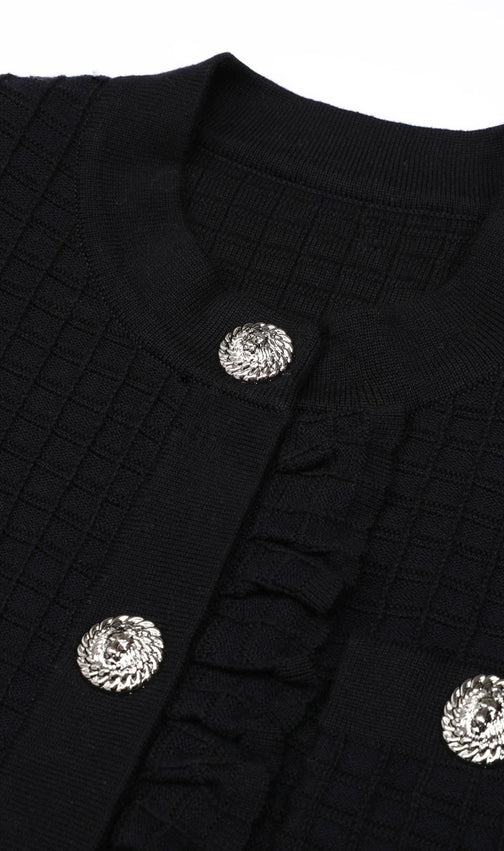 Julie Chic Flared Sleeve Knit Cardigan – Elegant Button-Front Style