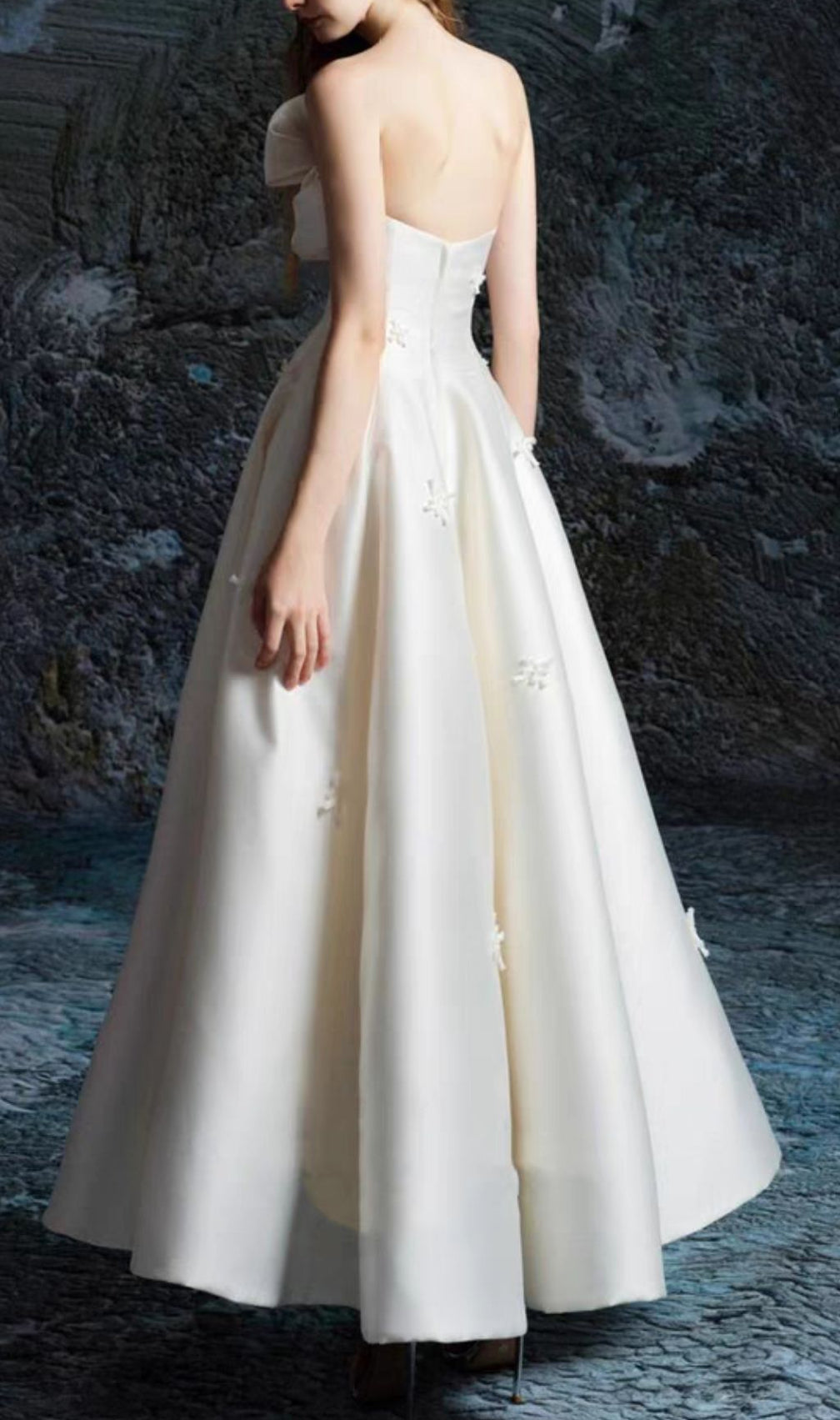 Ganesa White Strapless Knot Maxi Dress