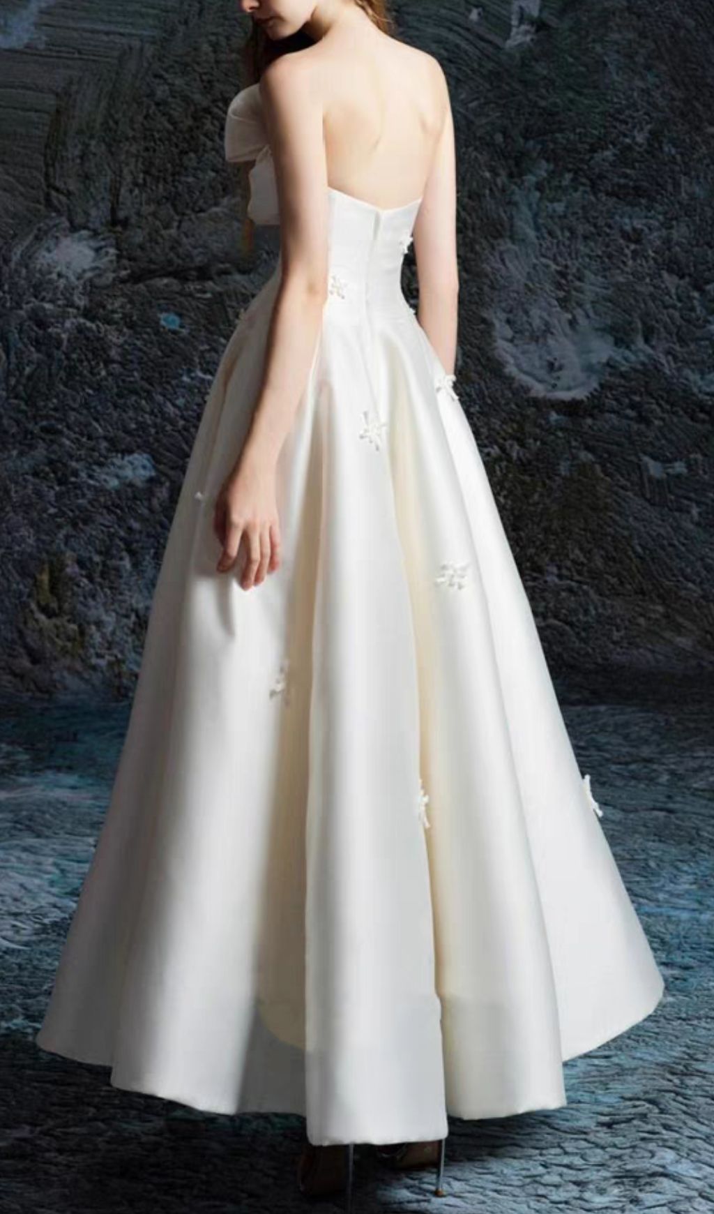 Ganesa White Strapless Knot Maxi Dress