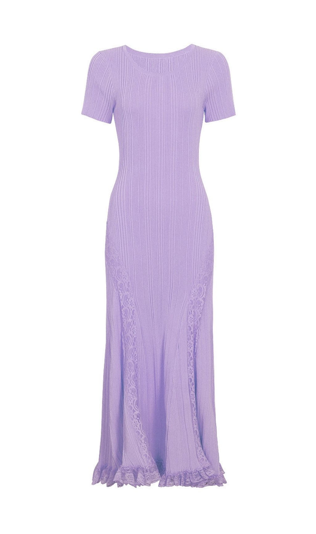 Kinzy Purple Short Sleeve Lace Midi Dress