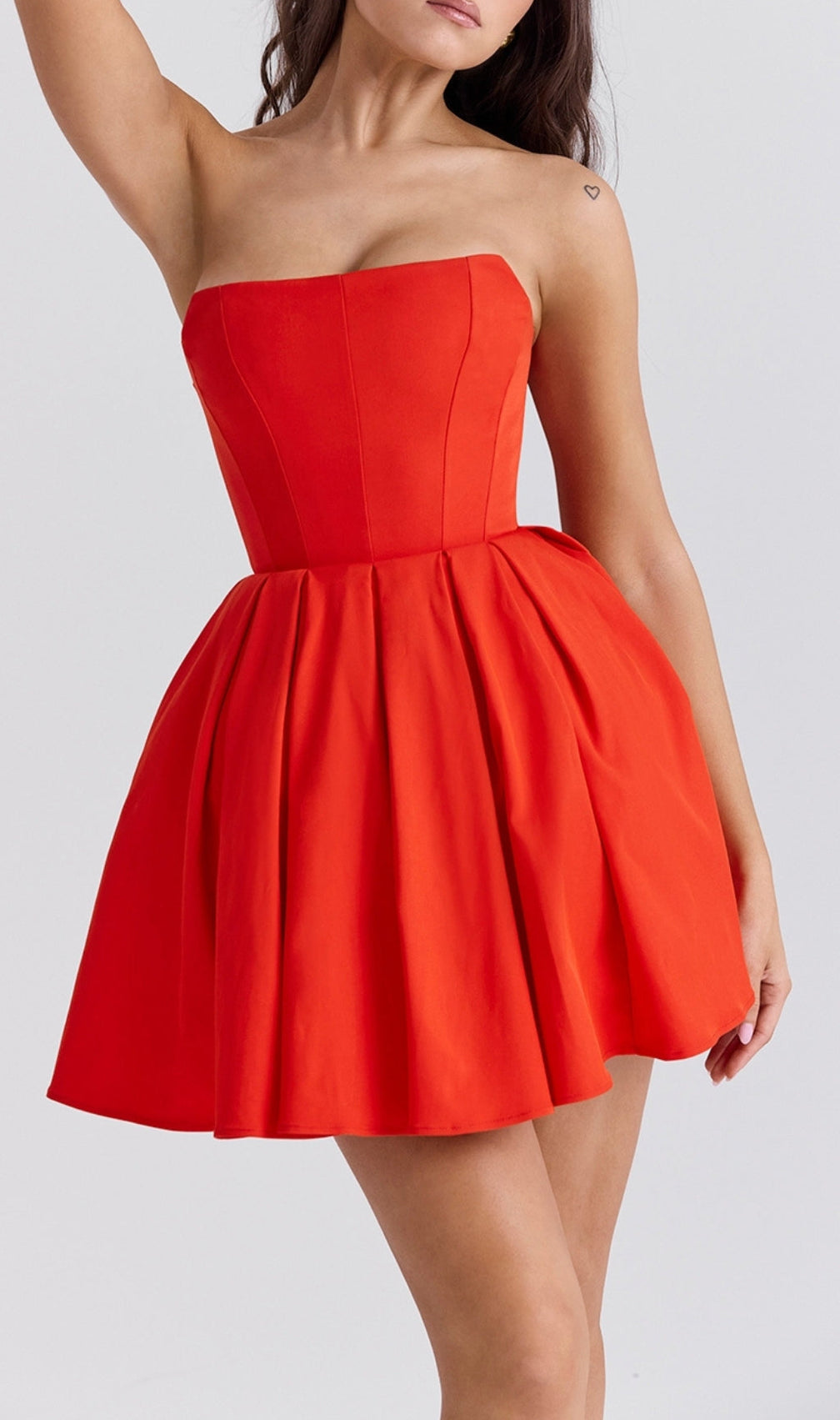 Aquamarine Red Strapless Mini Dress