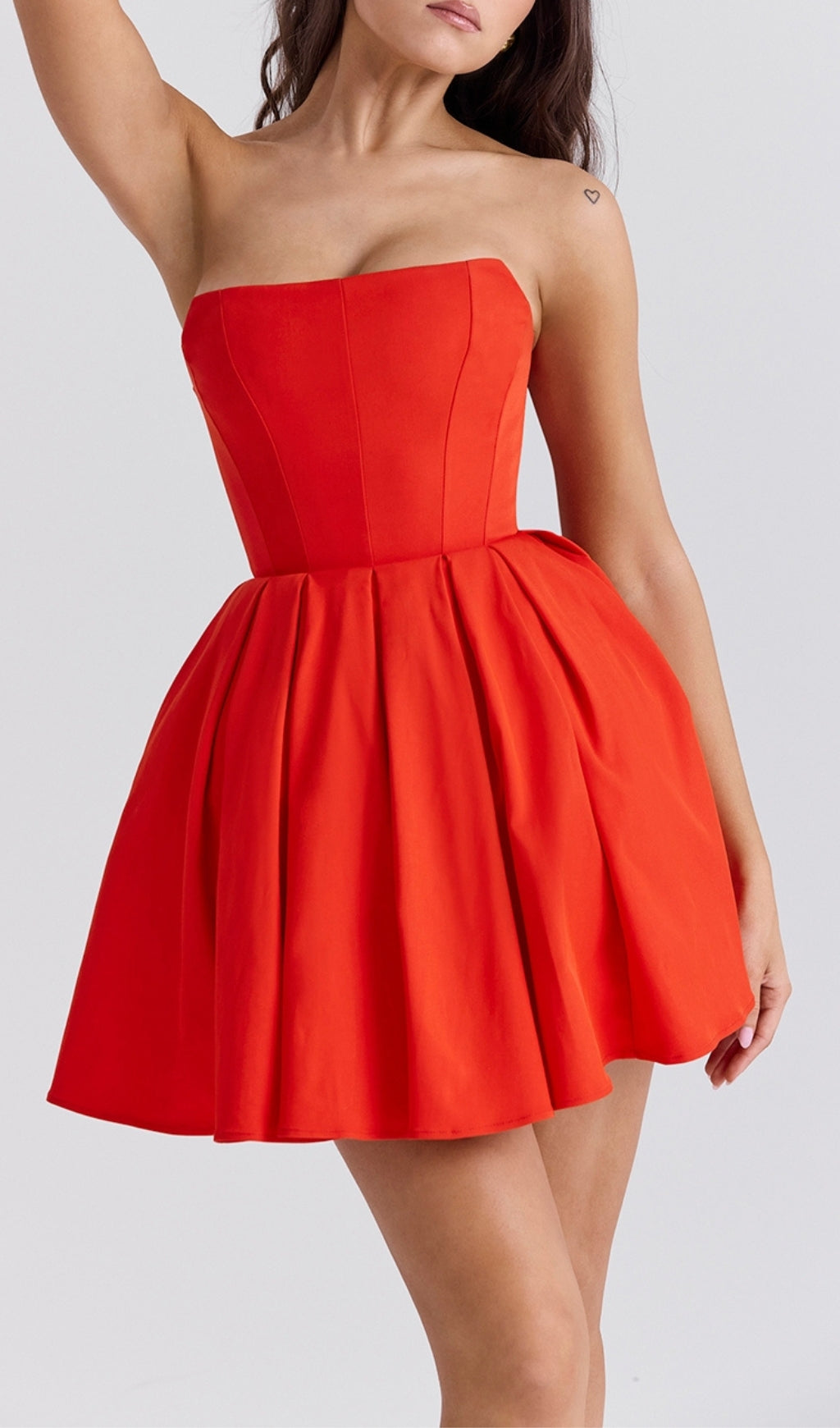 Aquamarine Red Strapless Mini Dress