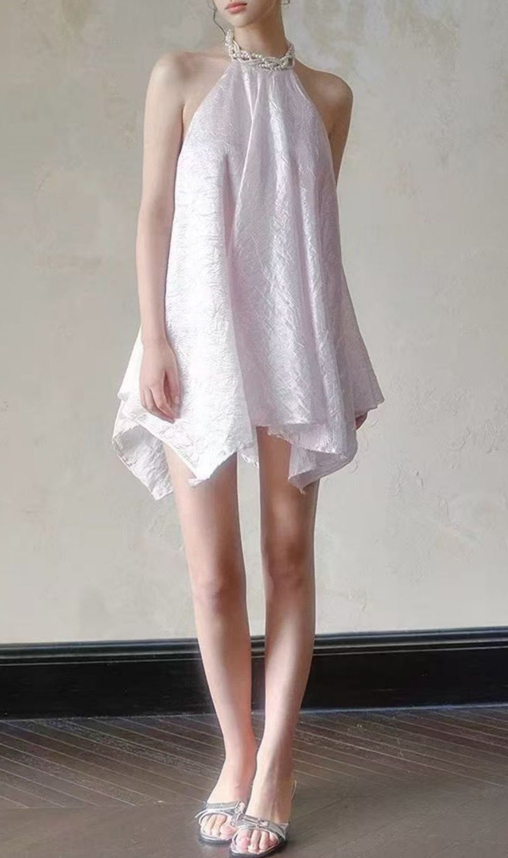 Sorex Open Back Pearl Mini Dress