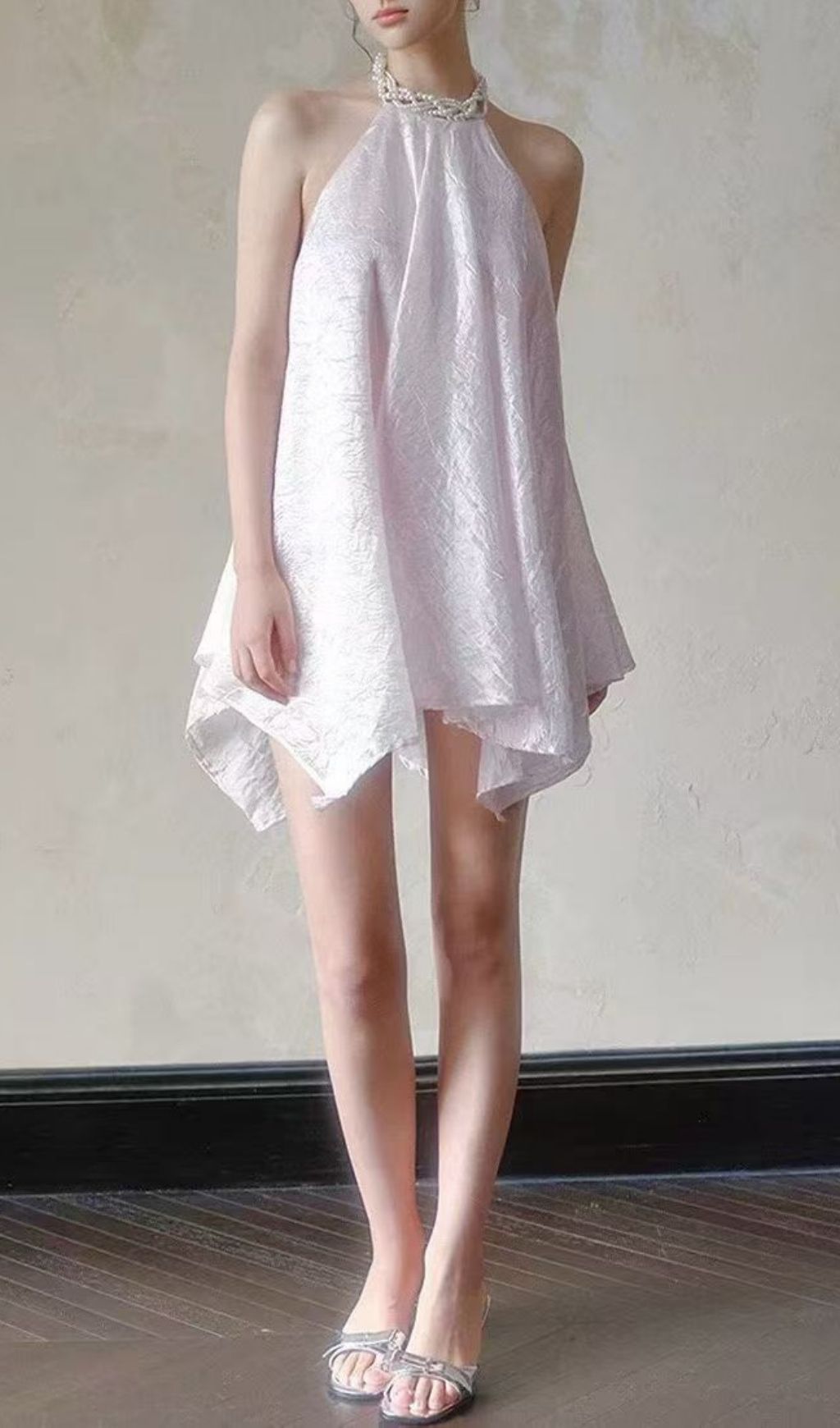 Sorex Open Back Pearl Mini Dress