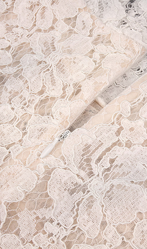 Isolde White Floral Lace Corset Maxi Dress - Ethereal Elegance for Weddings & Galas