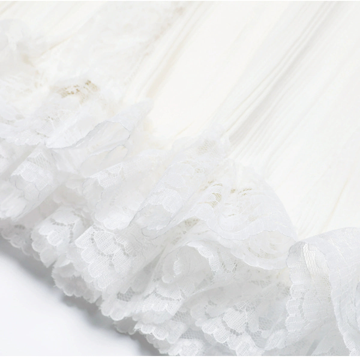 Kinzy White Sleeveless Lace Midi Dress