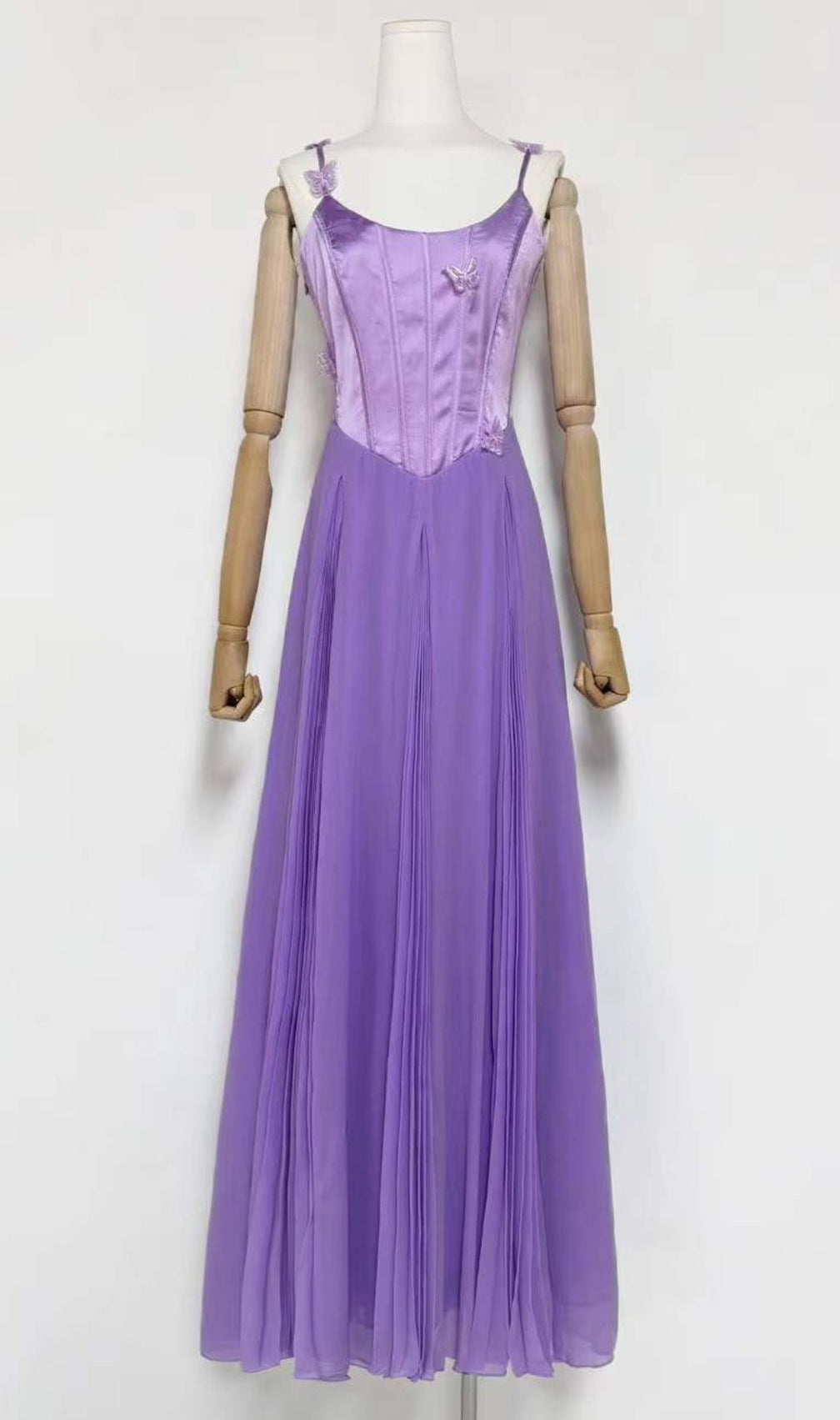 Glain Strappy Corset Mesh Maxi Dress