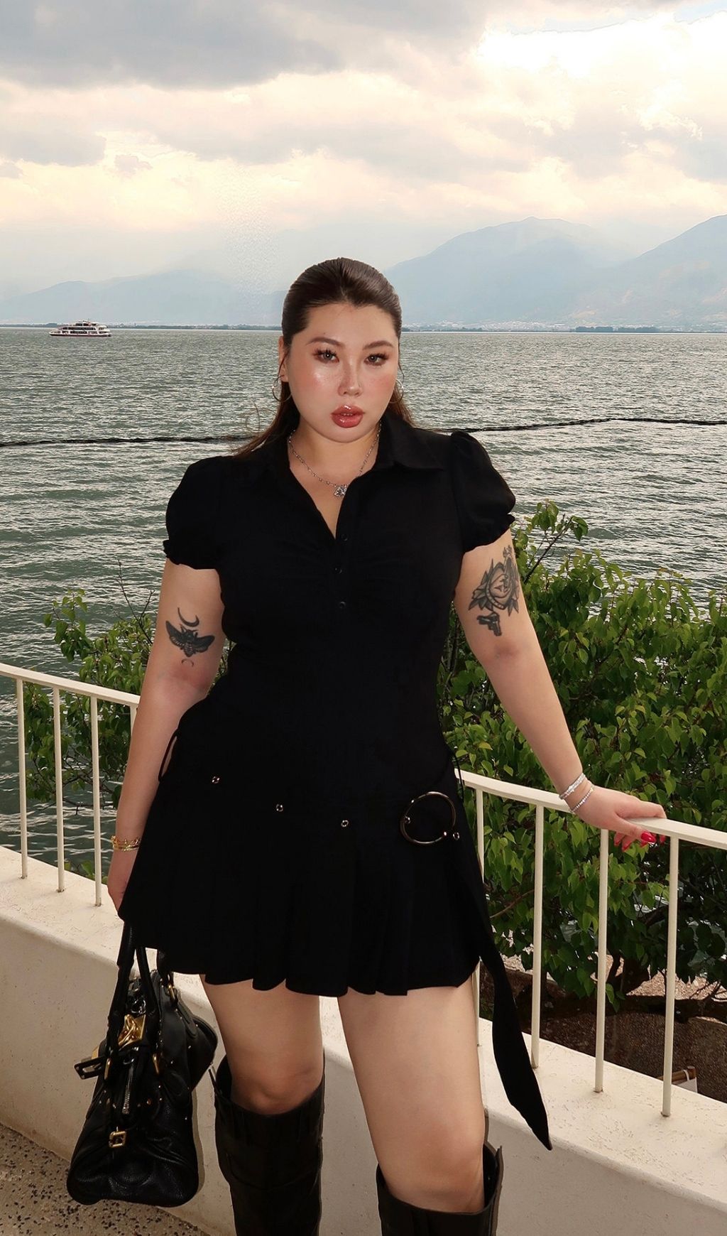 Lainie Black Plus Size Mini Dress