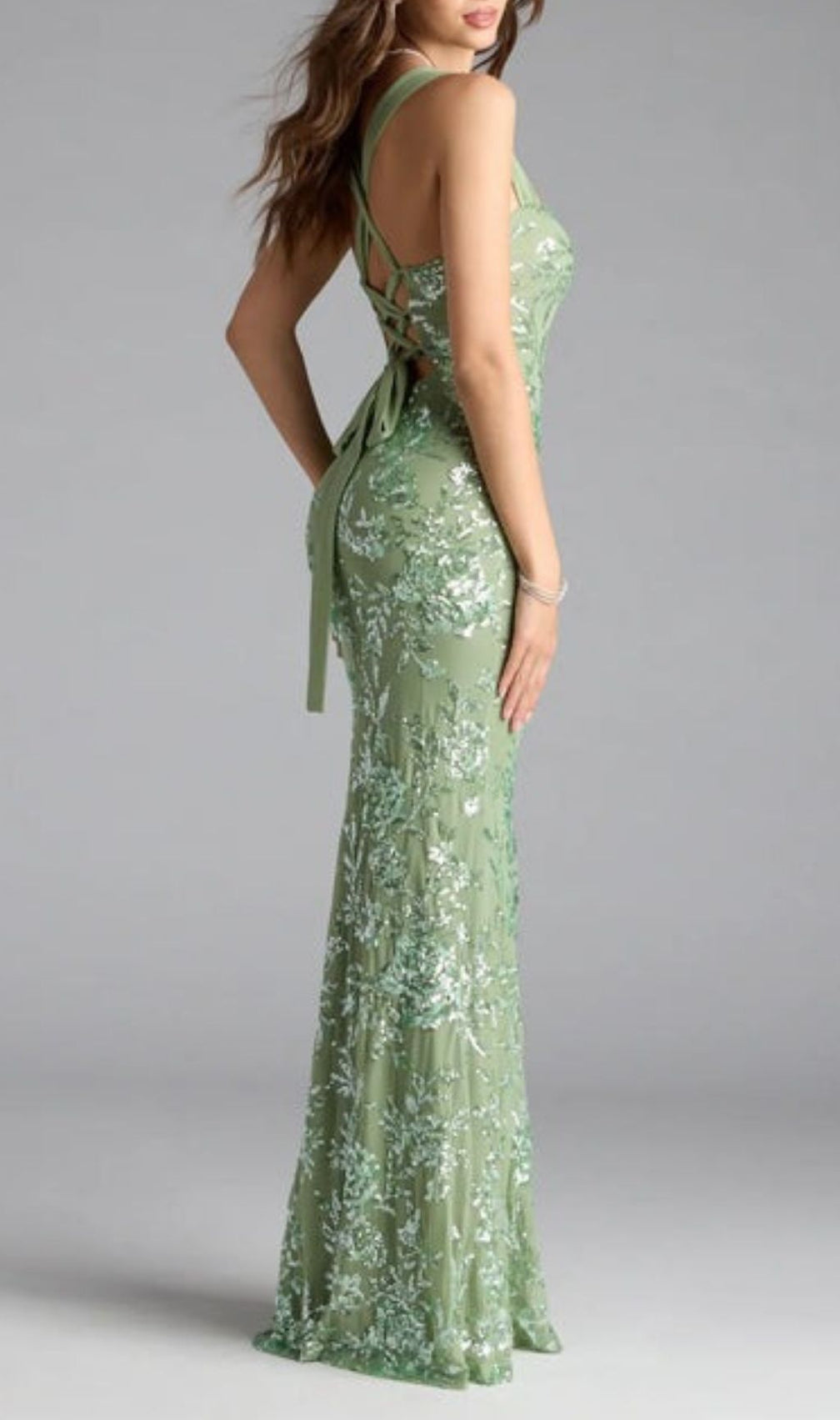 Lanya Green Sequin Maxi Dress
