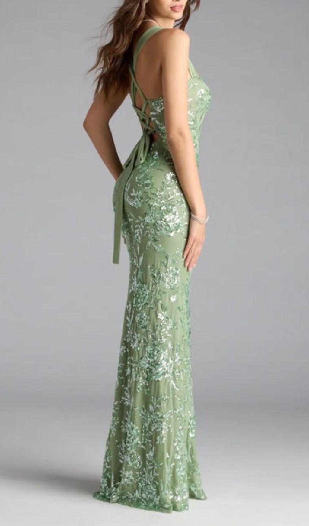 Lanya Green Sequin Maxi Dress