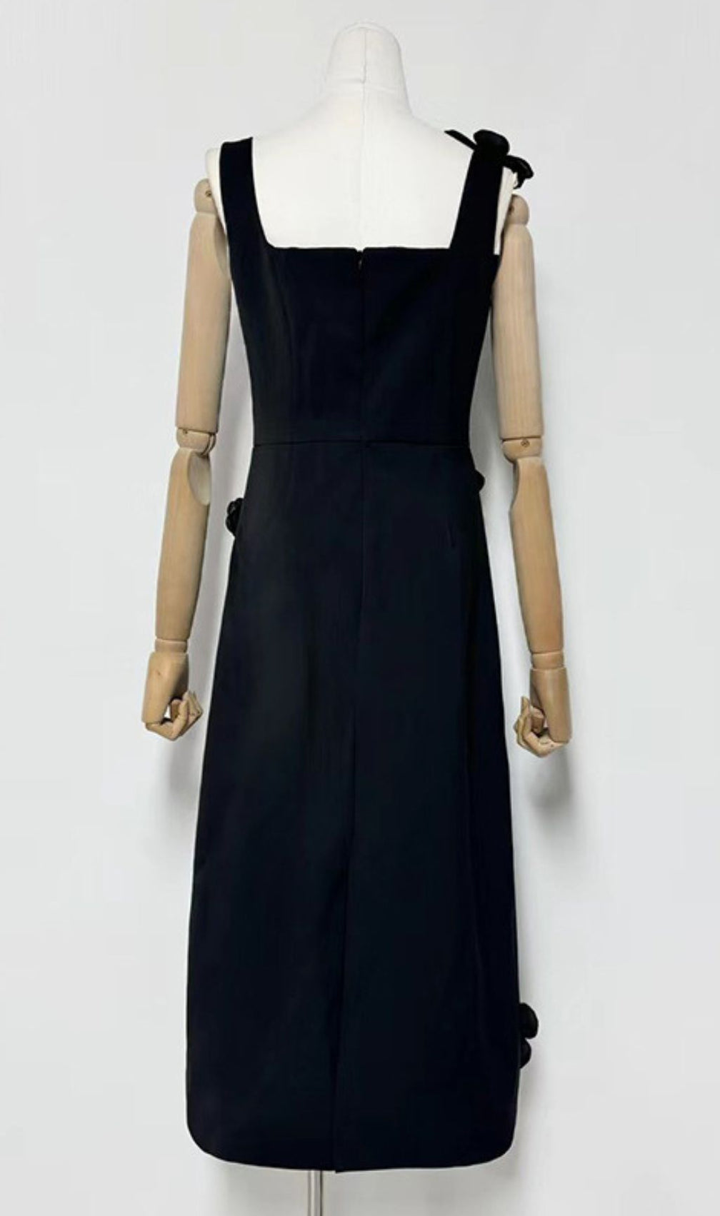 Harper Black Flower Embellished Midi Dress