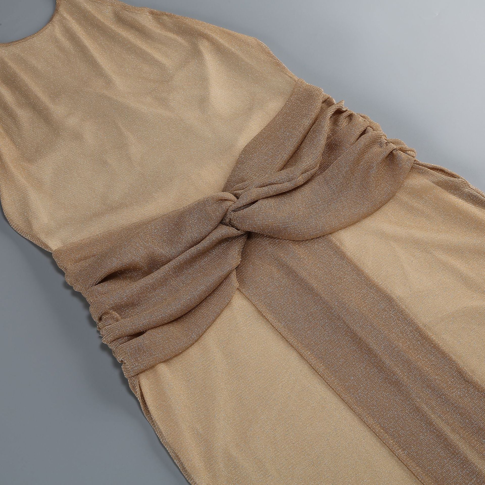 Ketaki Shimmering Halter Ruched Maxi Dress - Elegant Evening Gown