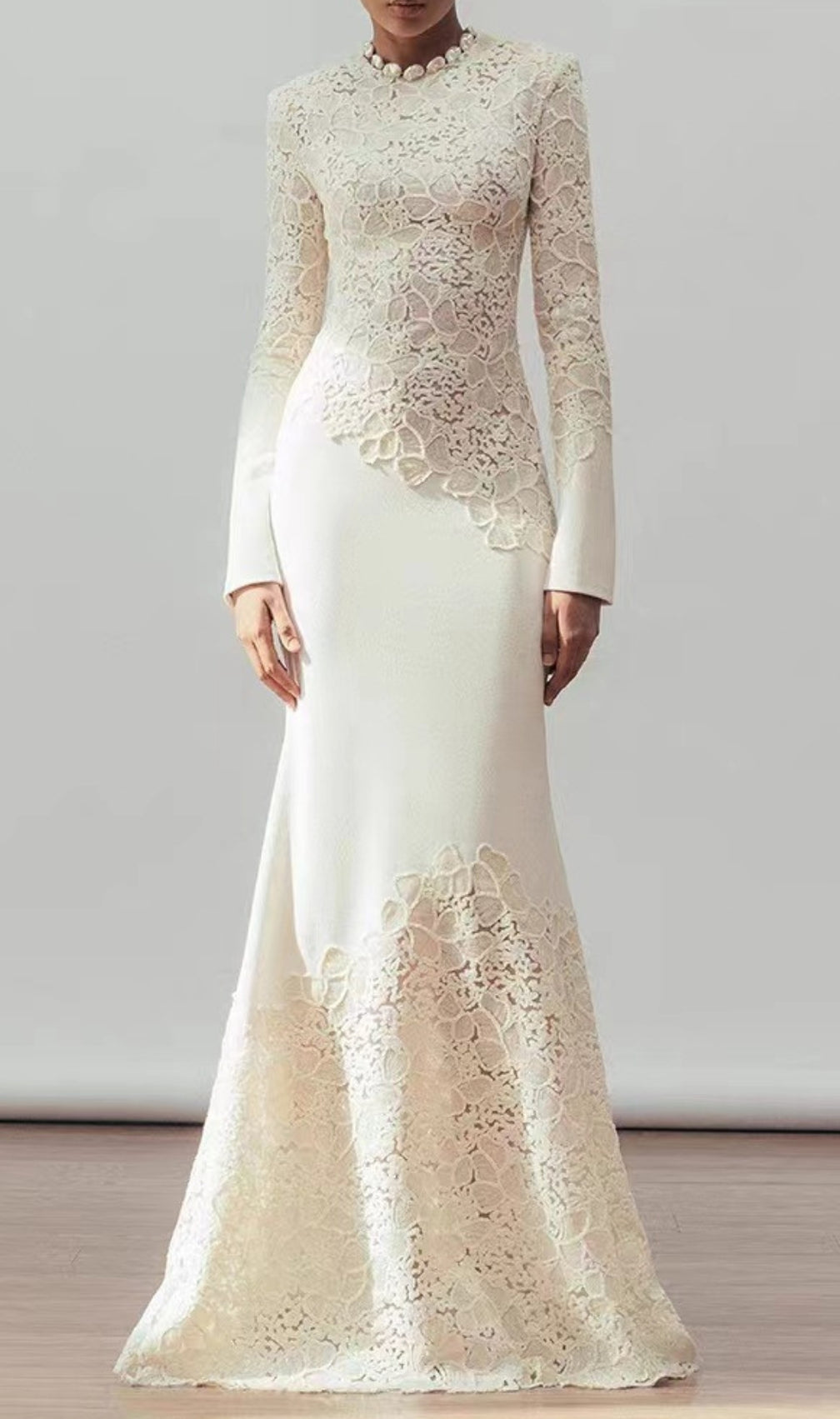 Elodie Lace Embroidery Long Sleeve Maxi Dress