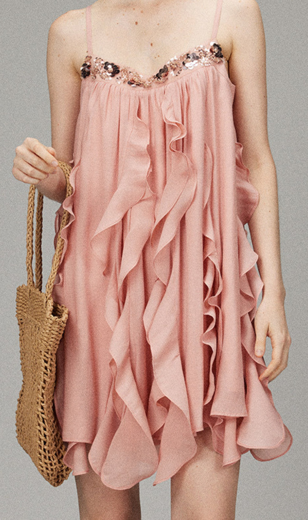 Doria Strappy Ruffle Mini Dress