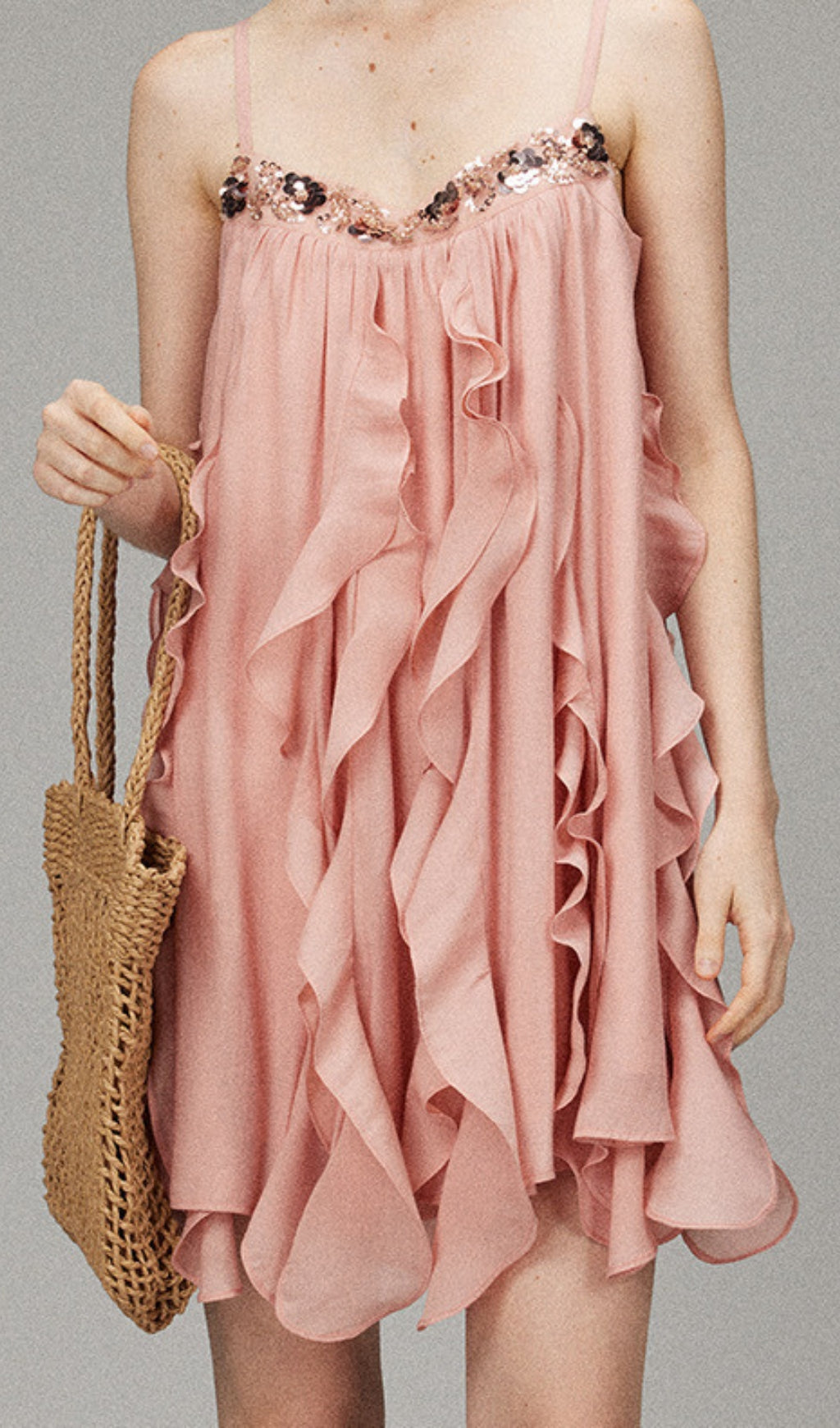 Doria Strappy Ruffle Mini Dress