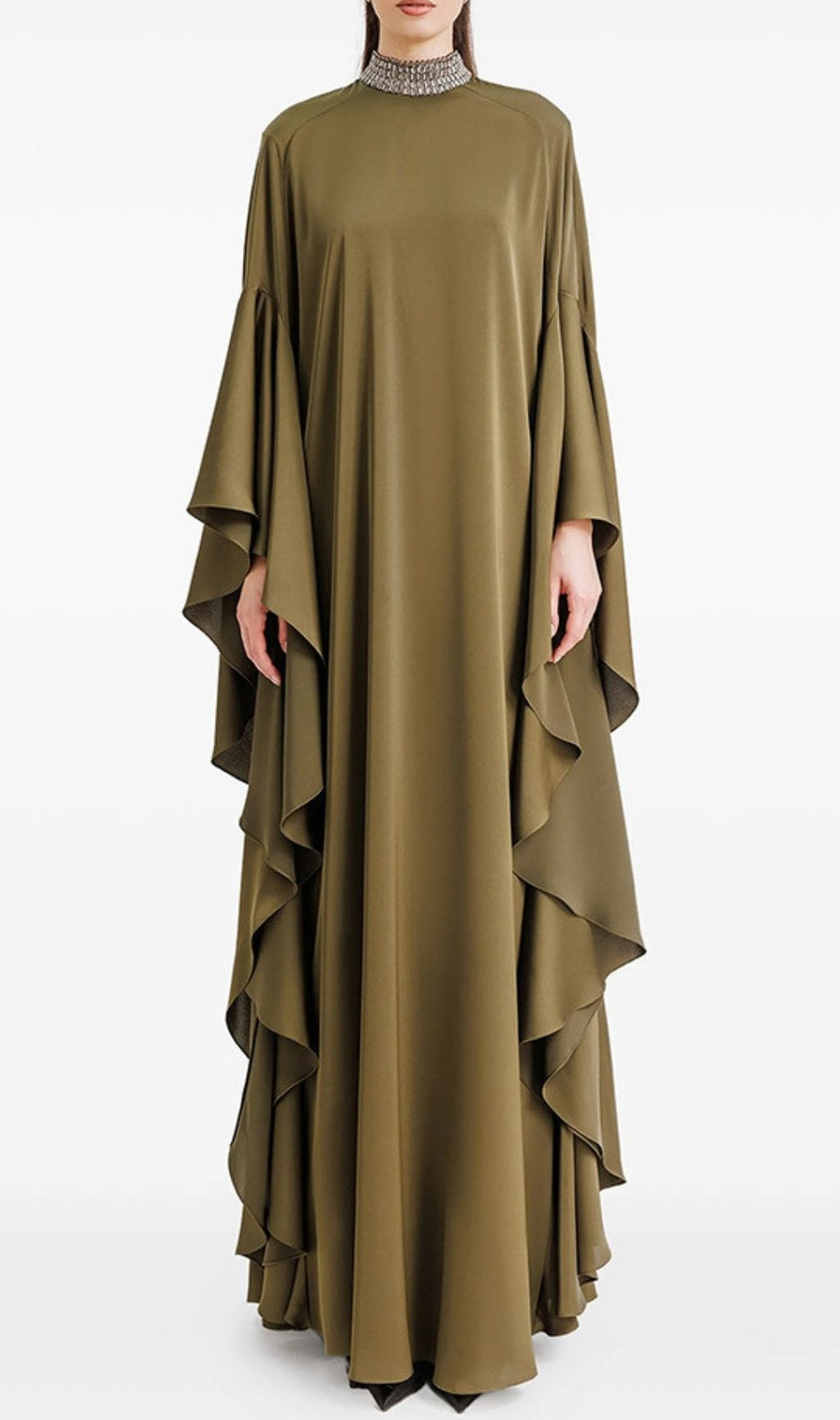 Kylie Green Crystal Embellished Maxi Dress