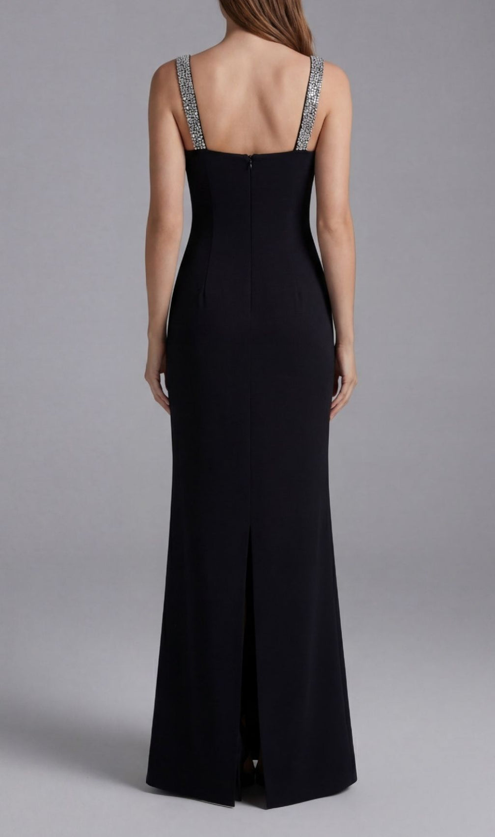 Kendall Black Diamante Strappy Maxi Gown - Glamorous Embellished Evening Dress