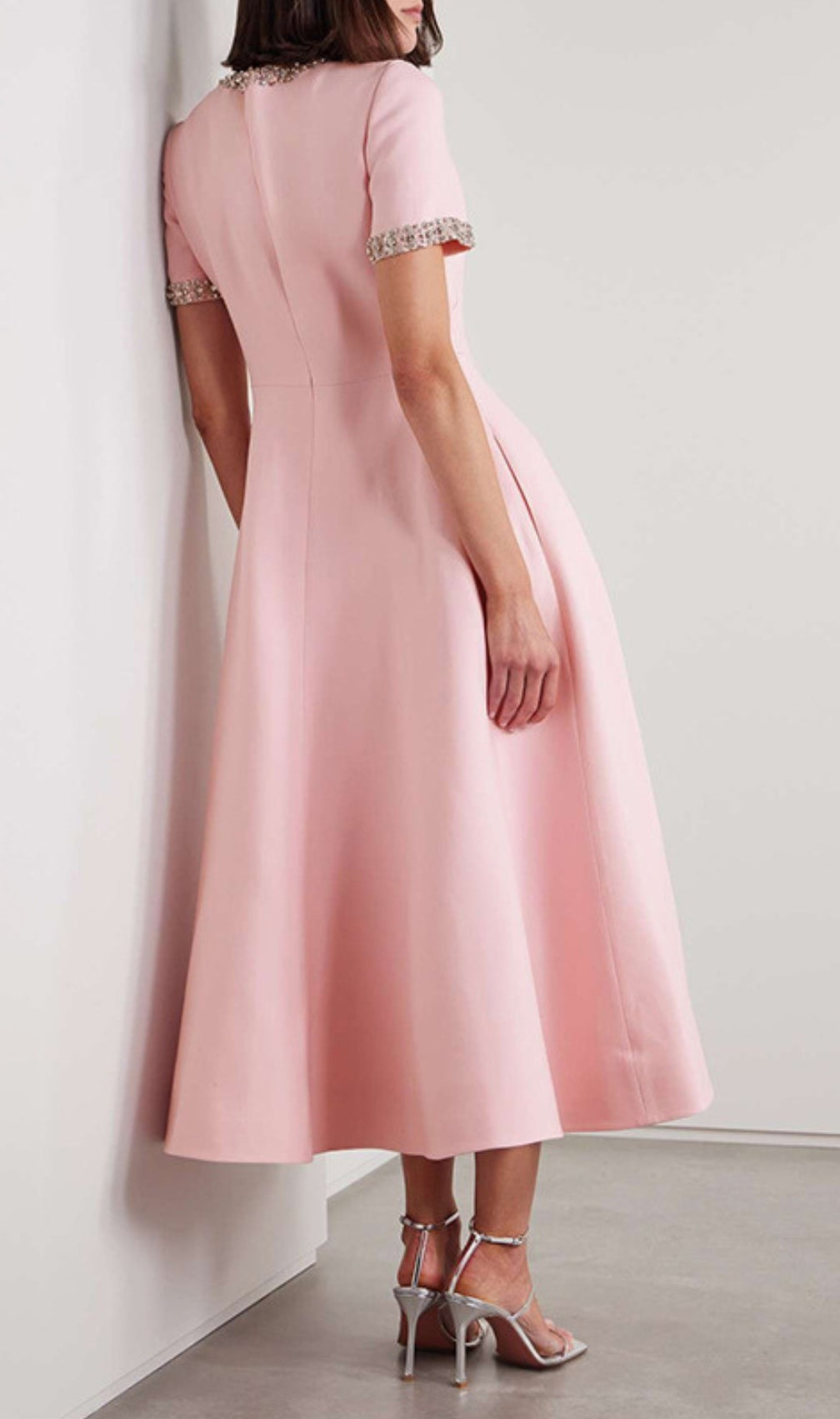 Cenedra Pink Bow Diamond Midi Dress