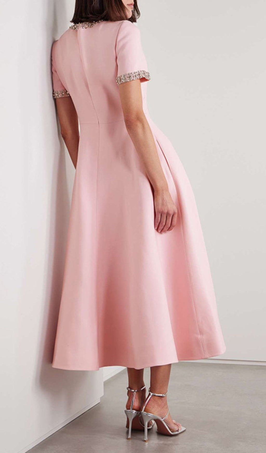 Cenedra Pink Bow Diamond Midi Dress