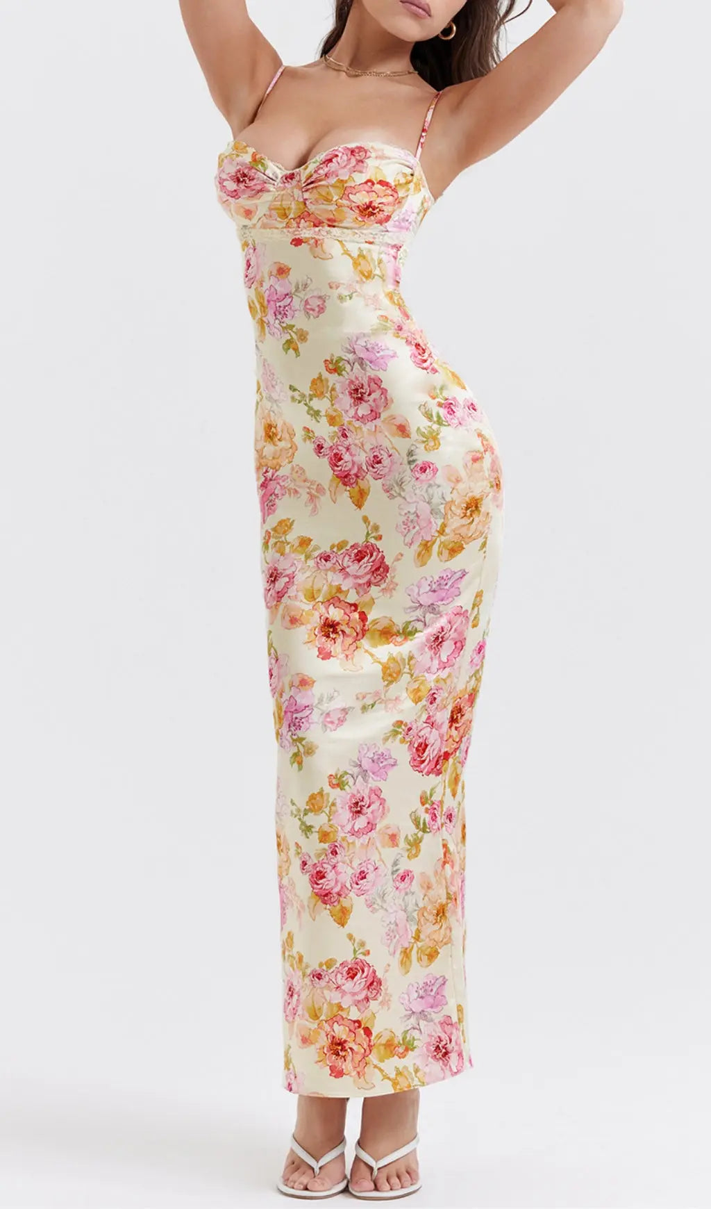 Ivory Floral Maxi Dress