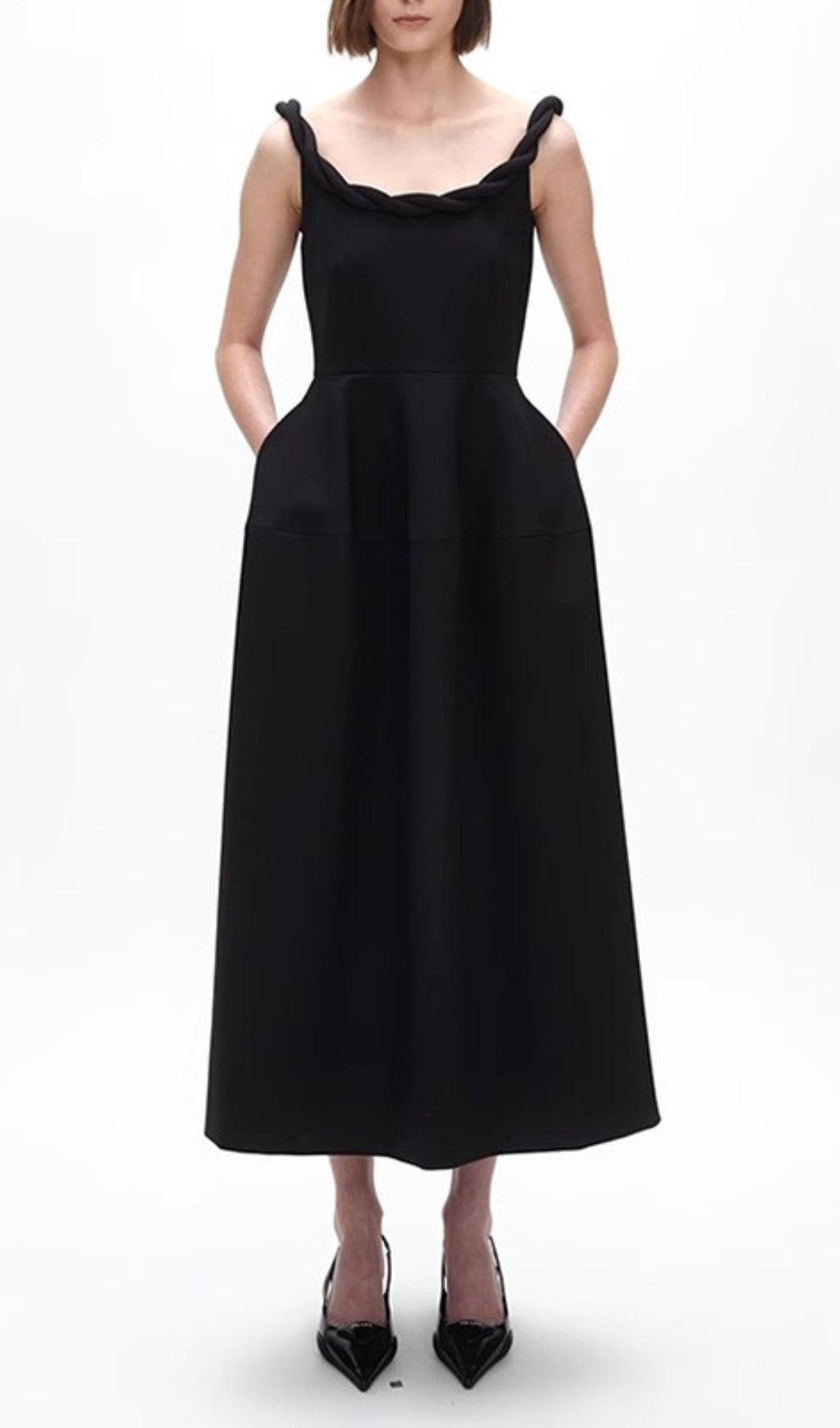 Emmet Black Backless Midi Dress