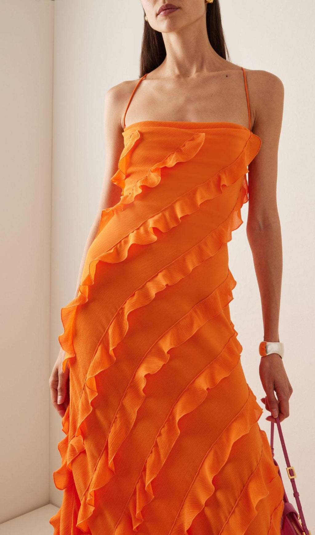 Lace Up Ruffle Straight Dress