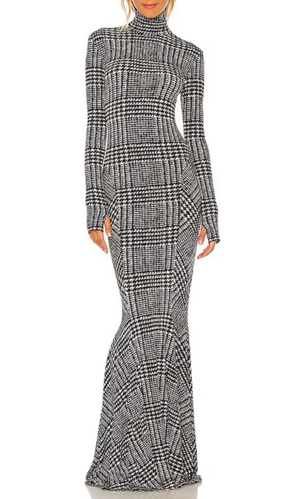 Gilmore Plaid Long Sleeve Maxi Dress