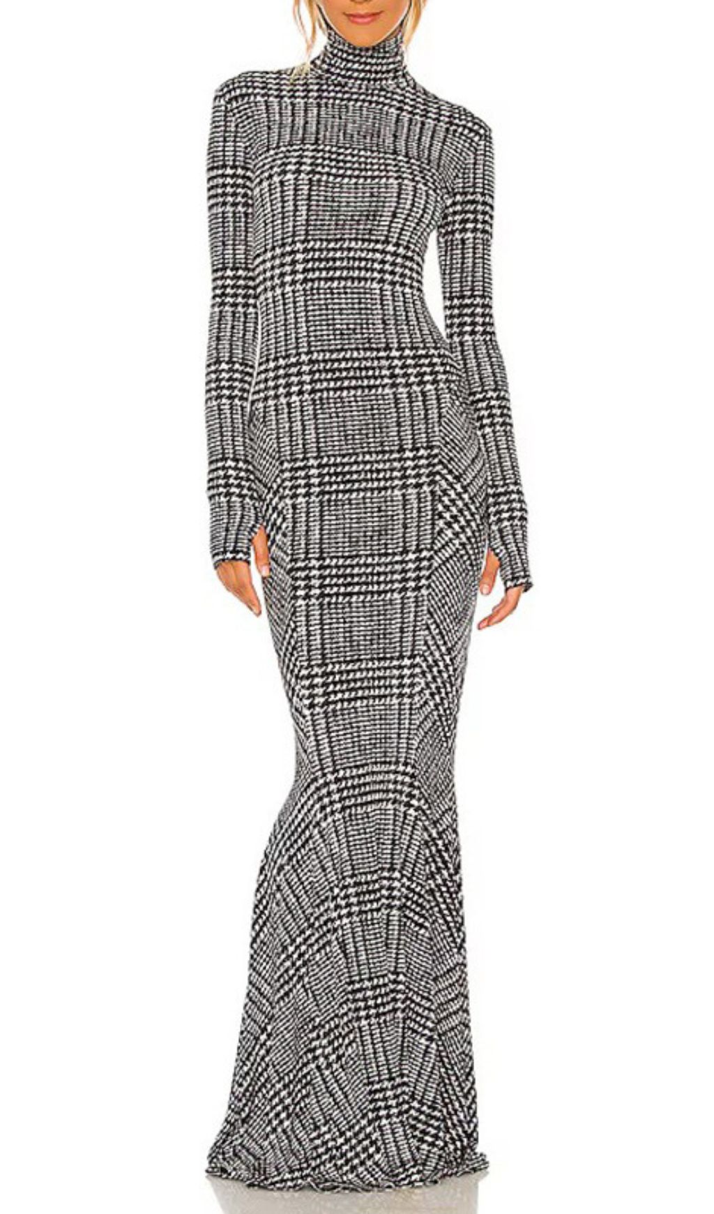 Gilmore Plaid Long Sleeve Maxi Dress