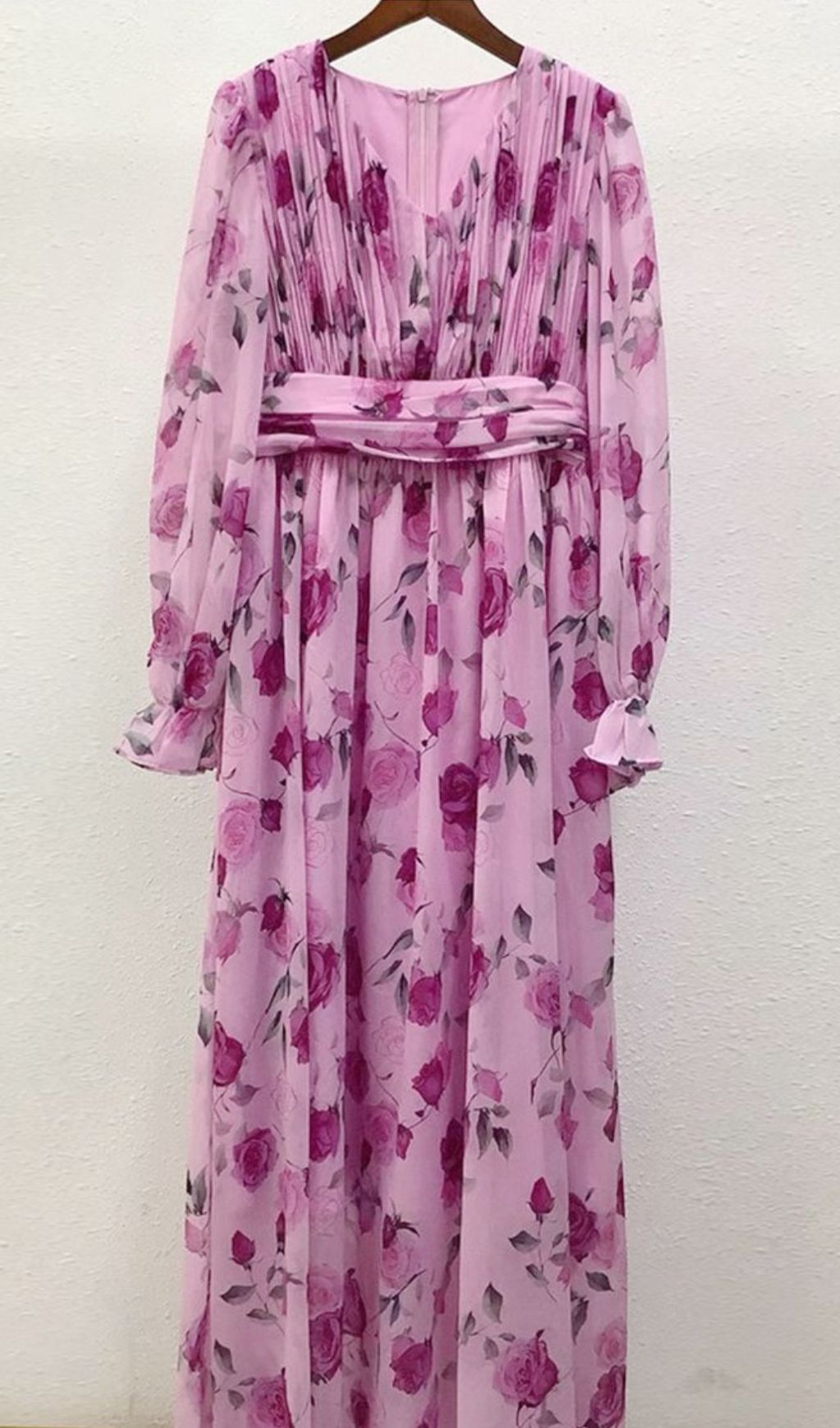 Hinda Floral Printed Long Sleeve Maxi Dress