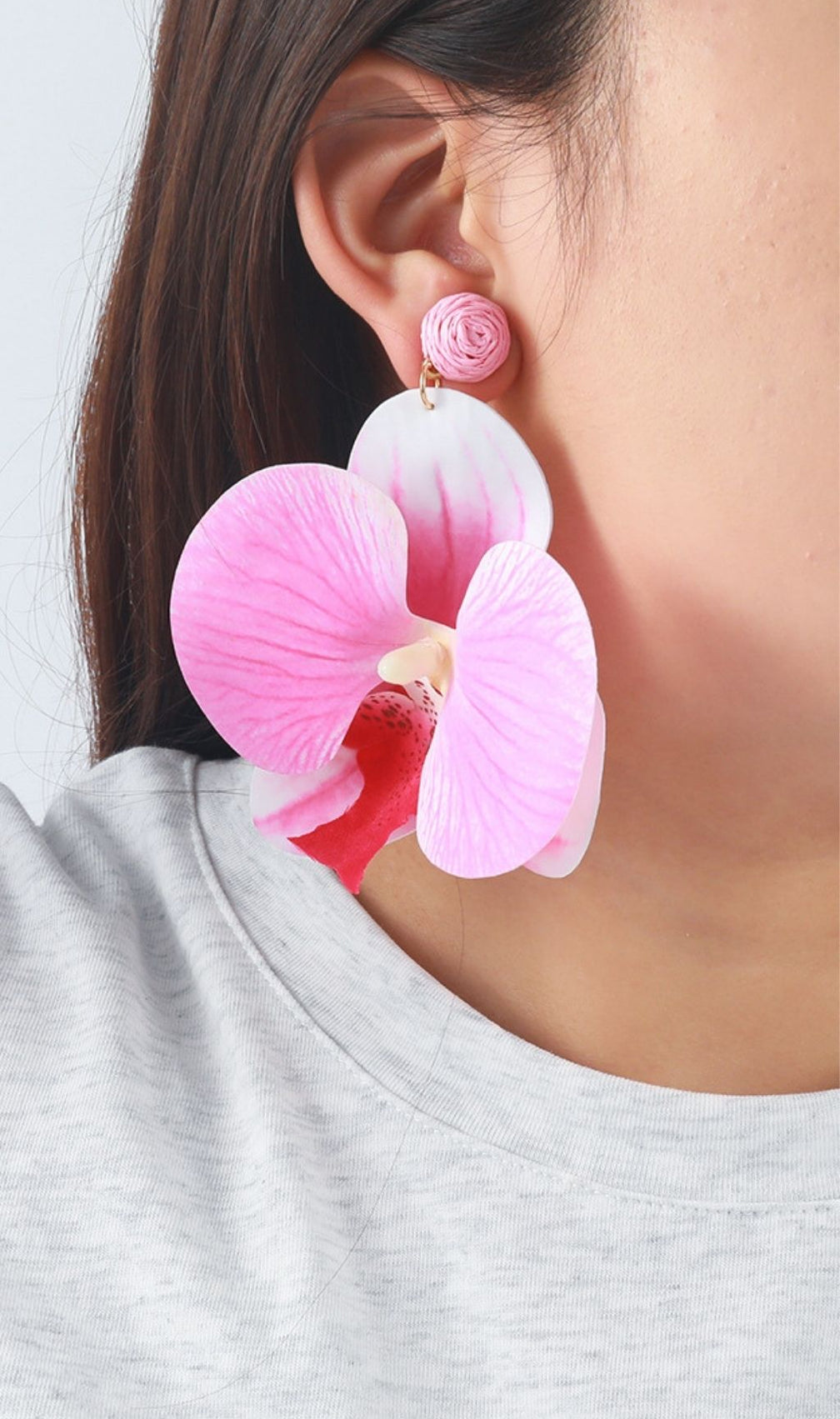 Olatunde Pink Flower Earrings