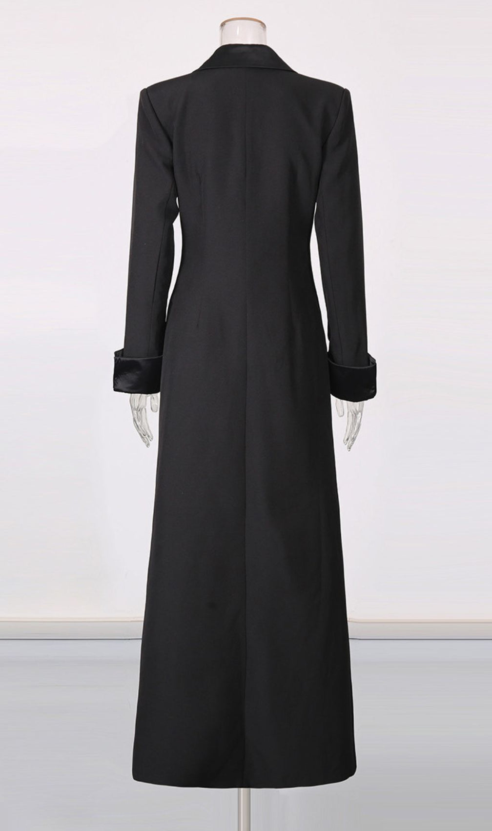 Ilonka Black Floral Beaded Maxi Dress - Elegant Long Sleeve Formal Gown