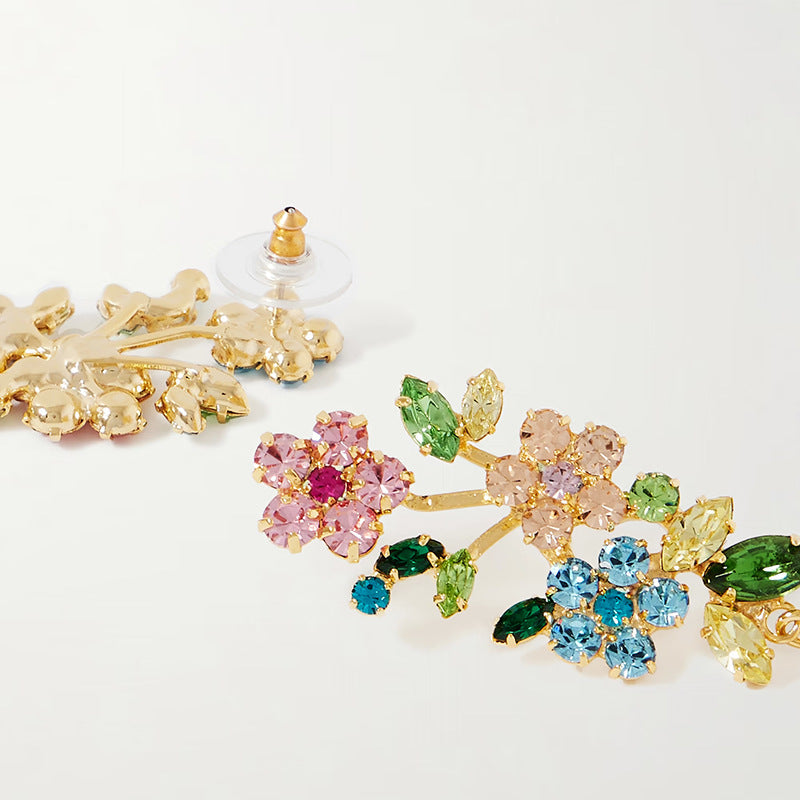 Kaiya Sparkling Floral Cascade Drop Earrings for Women