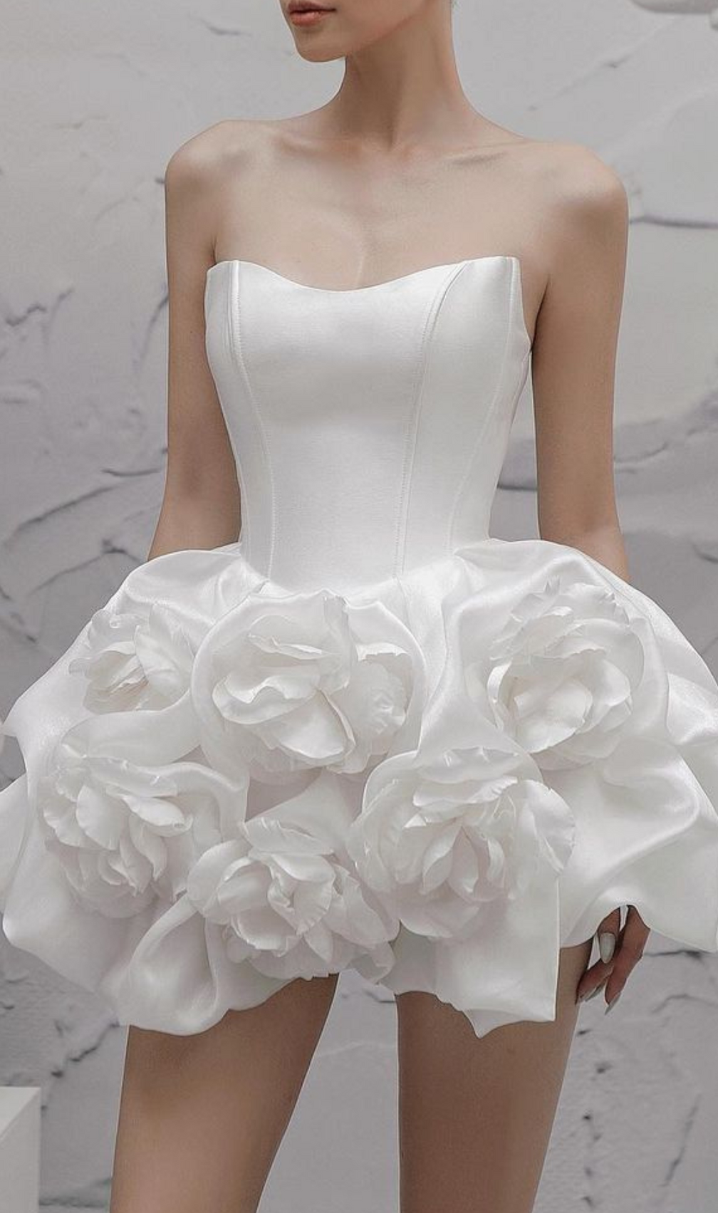 Alannis Floral-Appliqué Strapless Mini Dress