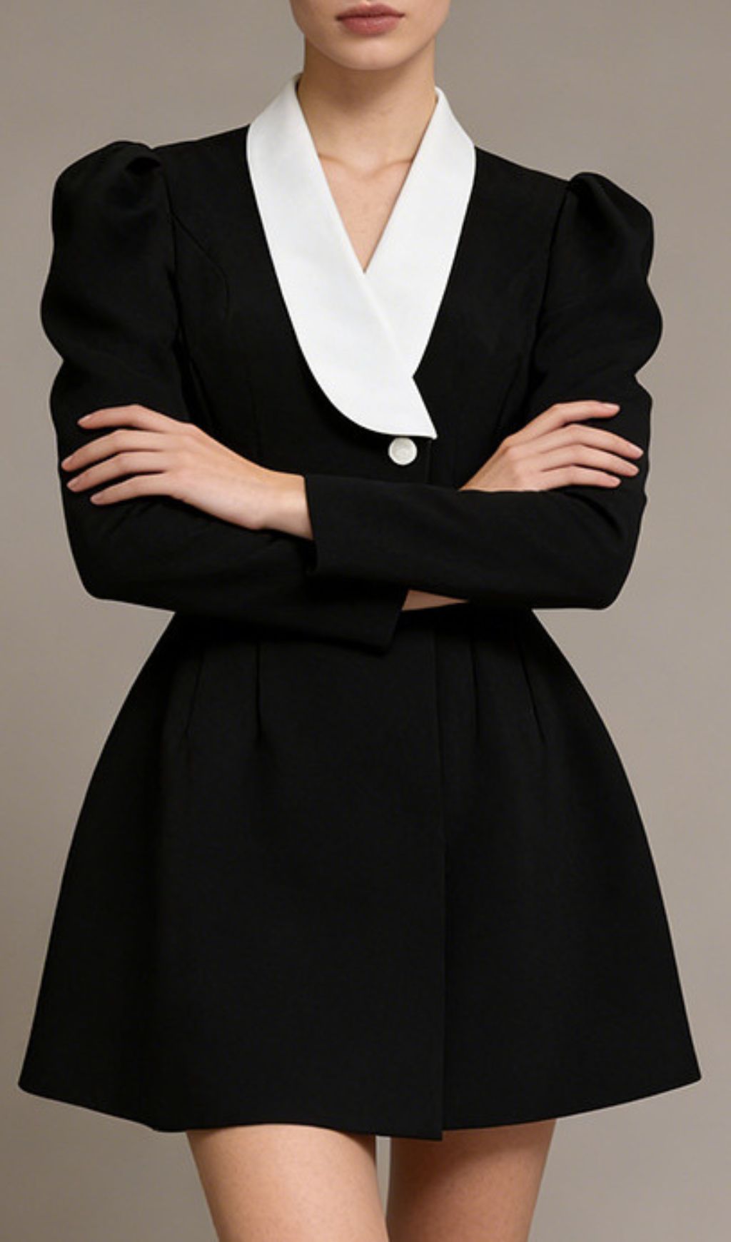 Jamala Chic Power Blazer Dress with Contrast Lapels