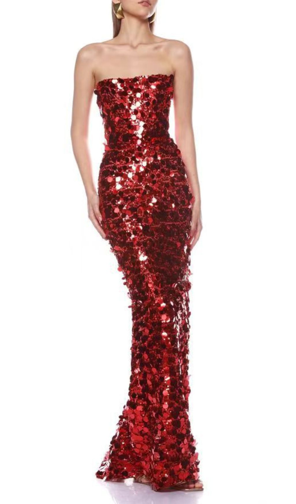 Jaya Red Strapless Sequin Maxi Dress | Unapologetic Glamour for Unforgettable Nights