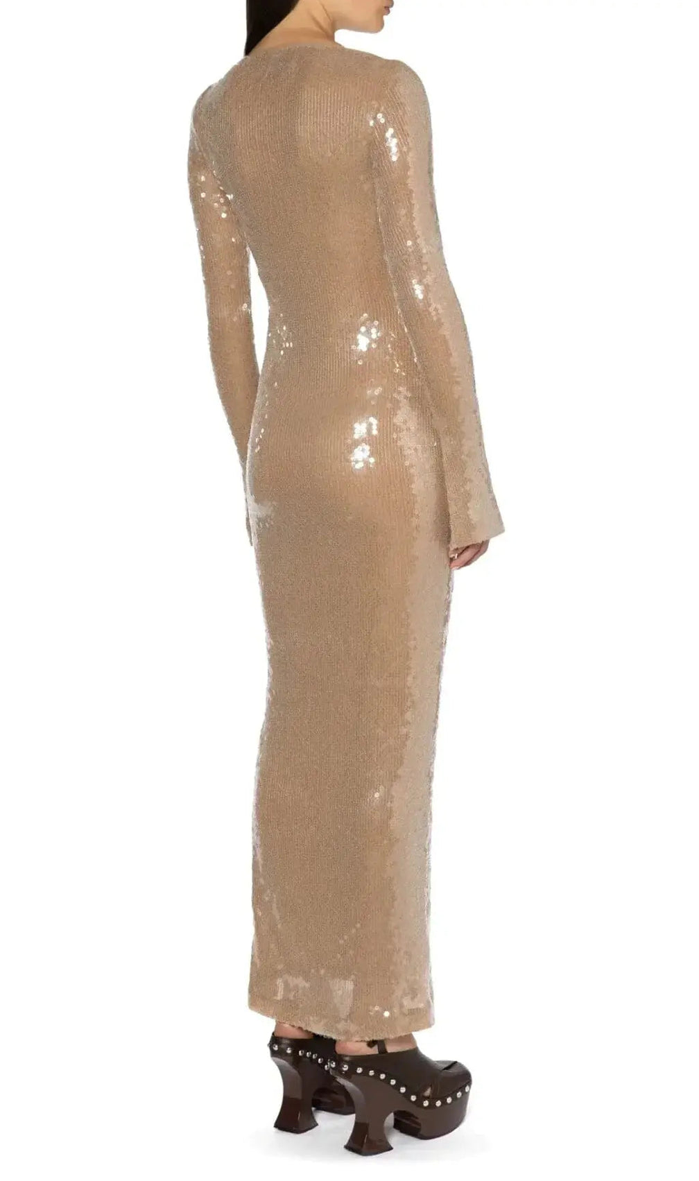 Ardelle Khaki Sequin Maxi Dress