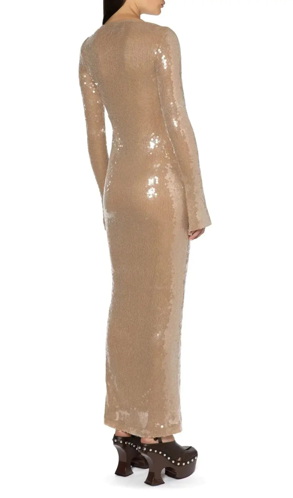 Ardelle Khaki Sequin Maxi Dress