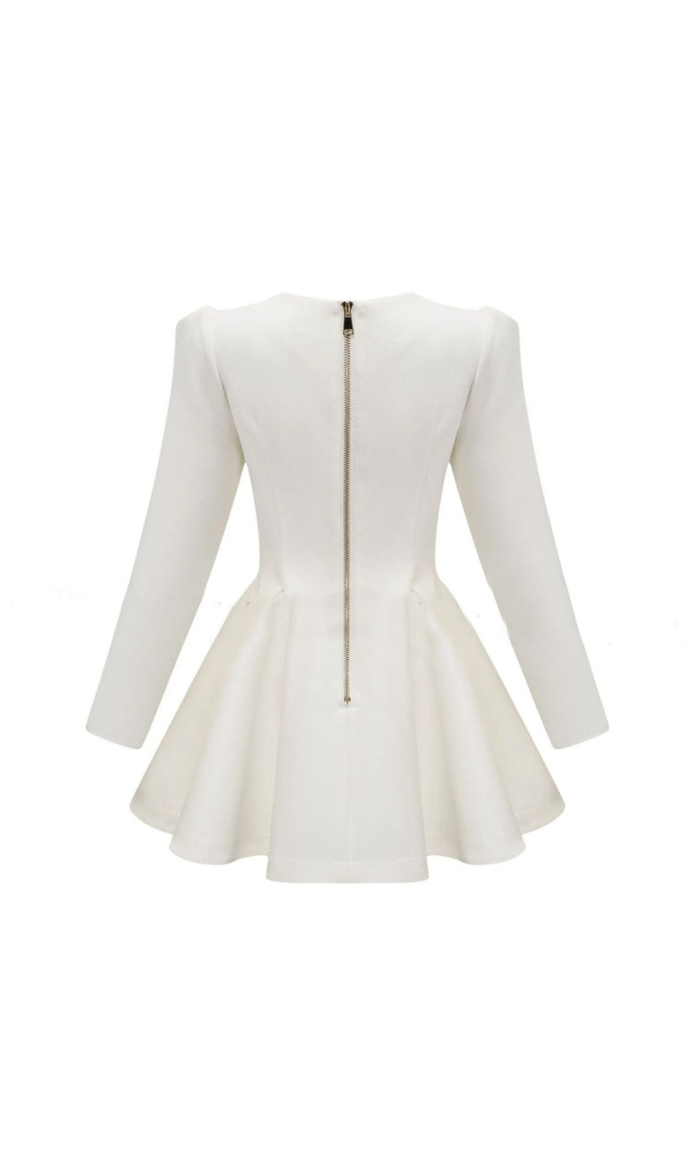 Ilene White Double-Breasted Blazer Mini Dress | Gold Rose Buttons