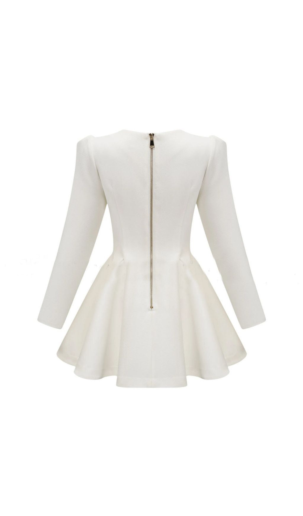 Ilene White Double-Breasted Blazer Mini Dress | Gold Rose Buttons