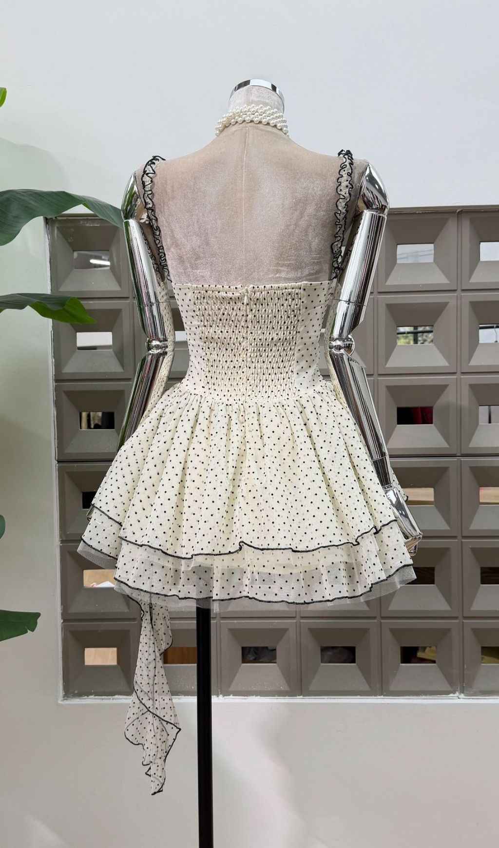 Xelvaric Sleeveless Dot Mini Dress