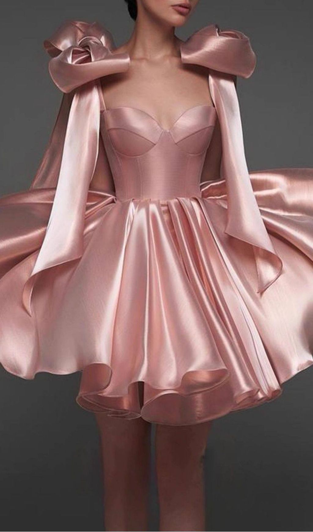Jazzlyn Blush Pink Satin Bow Mini Dress | Glamorous Party & Cocktail