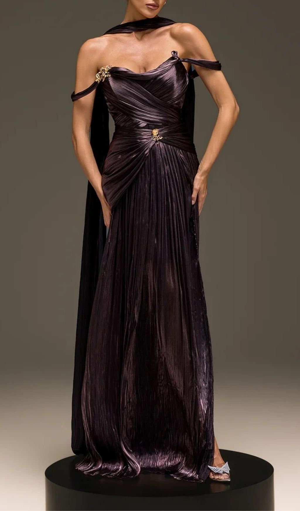 Torvayne Off Shoulder Rose Draped Dress