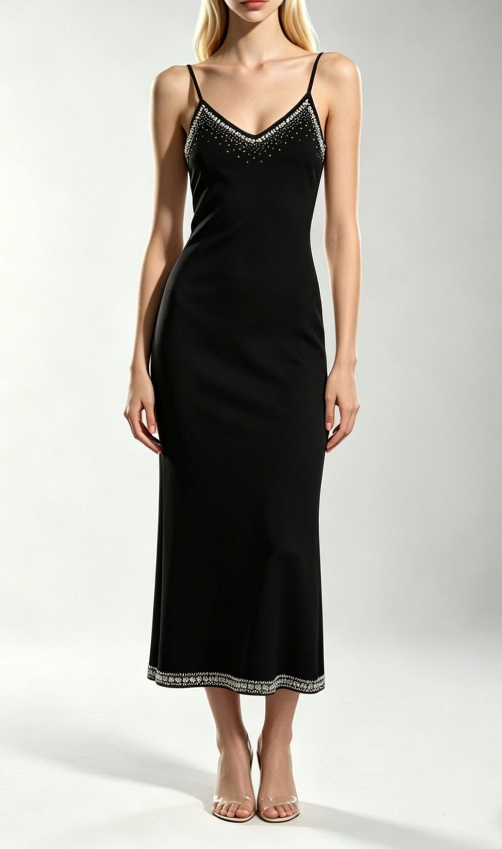 Kinsey Black Diamante Knit Cardigan & Midi Dress Set