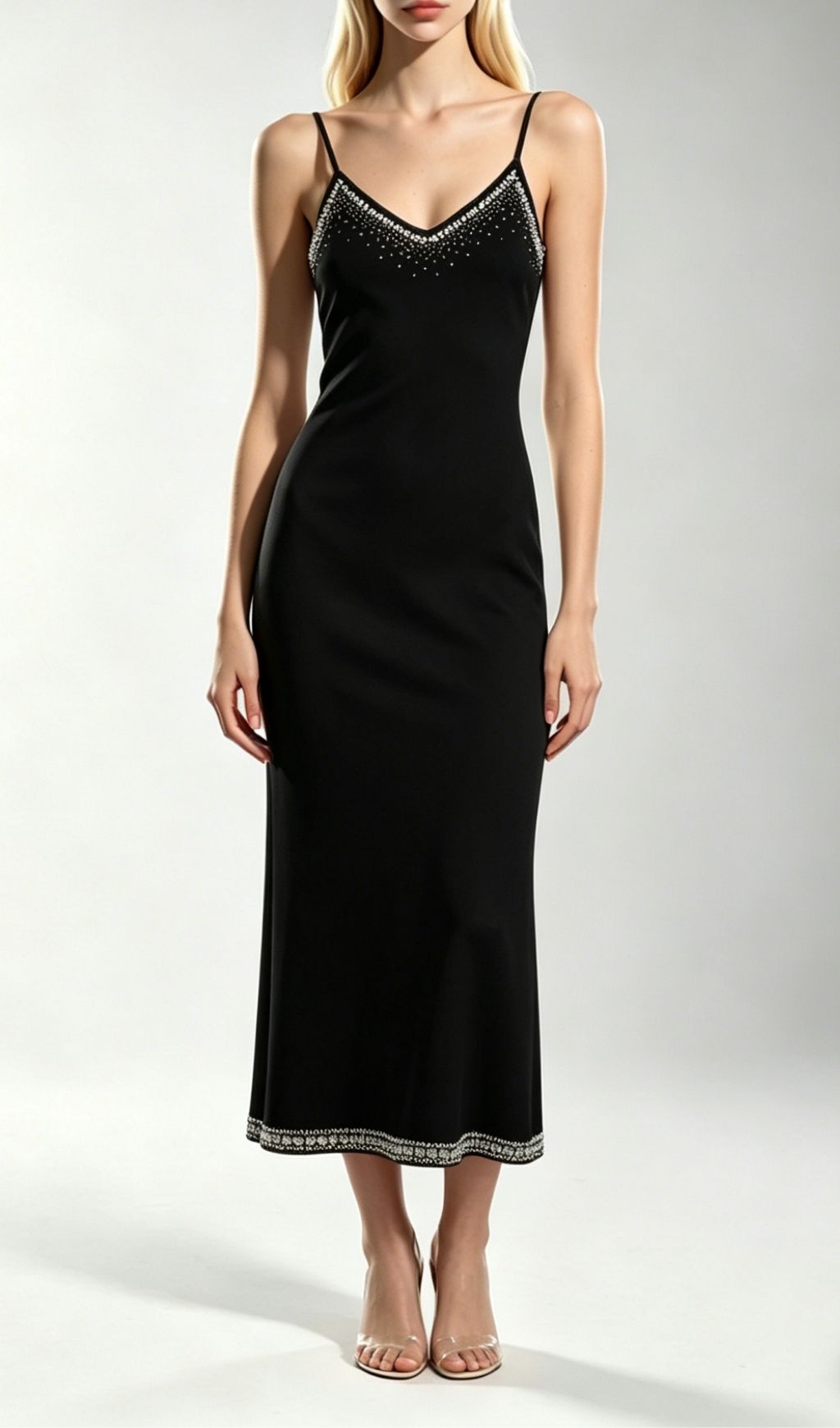 Kinsey Black Diamante Knit Cardigan & Midi Dress Set