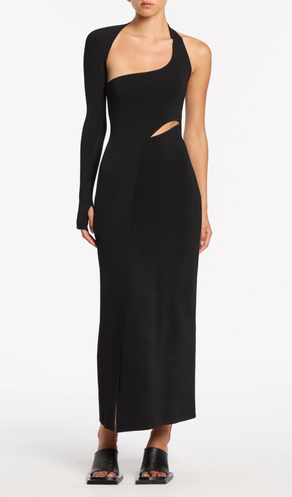 Aiyana Black One Shoulder Maxi Dress